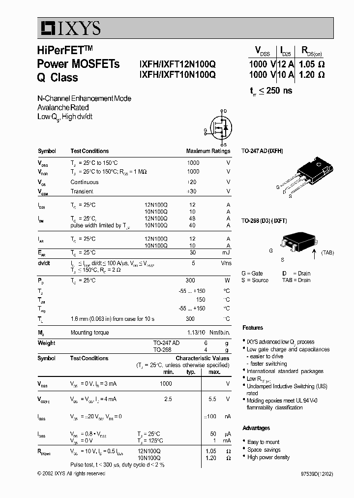 IXFH12N100Q_4164266.PDF Datasheet