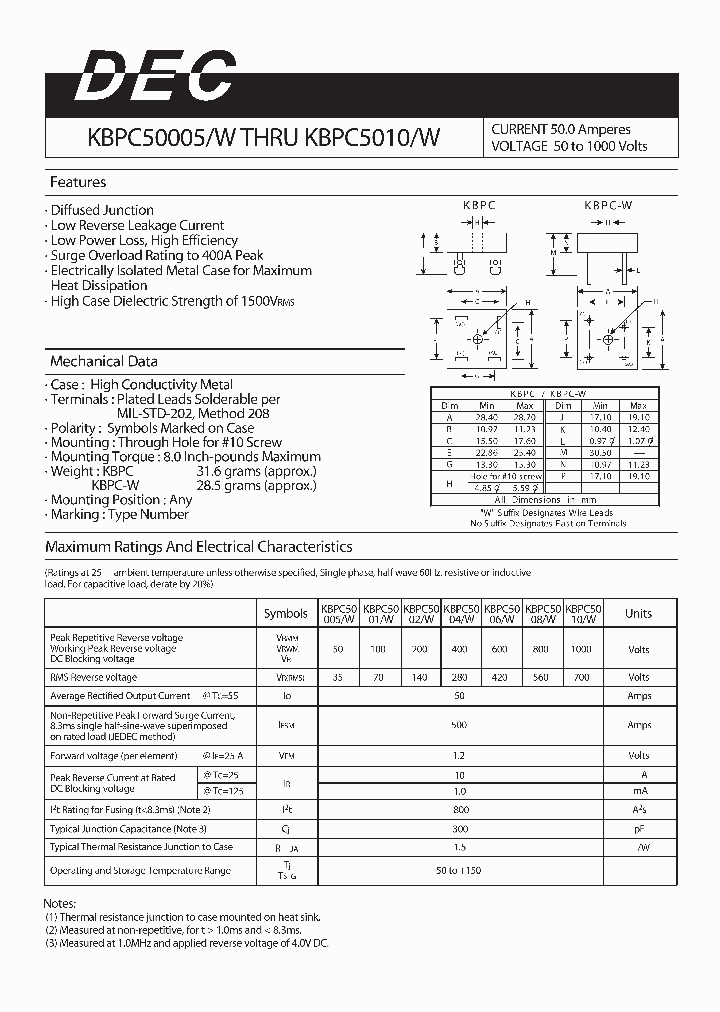 KBPC5010_4114253.PDF Datasheet
