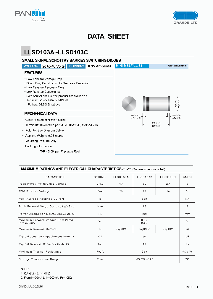 LLSD103A_4156955.PDF Datasheet
