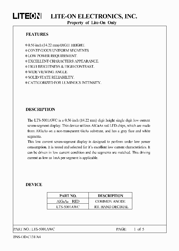 LTS-5001AWC_4144949.PDF Datasheet