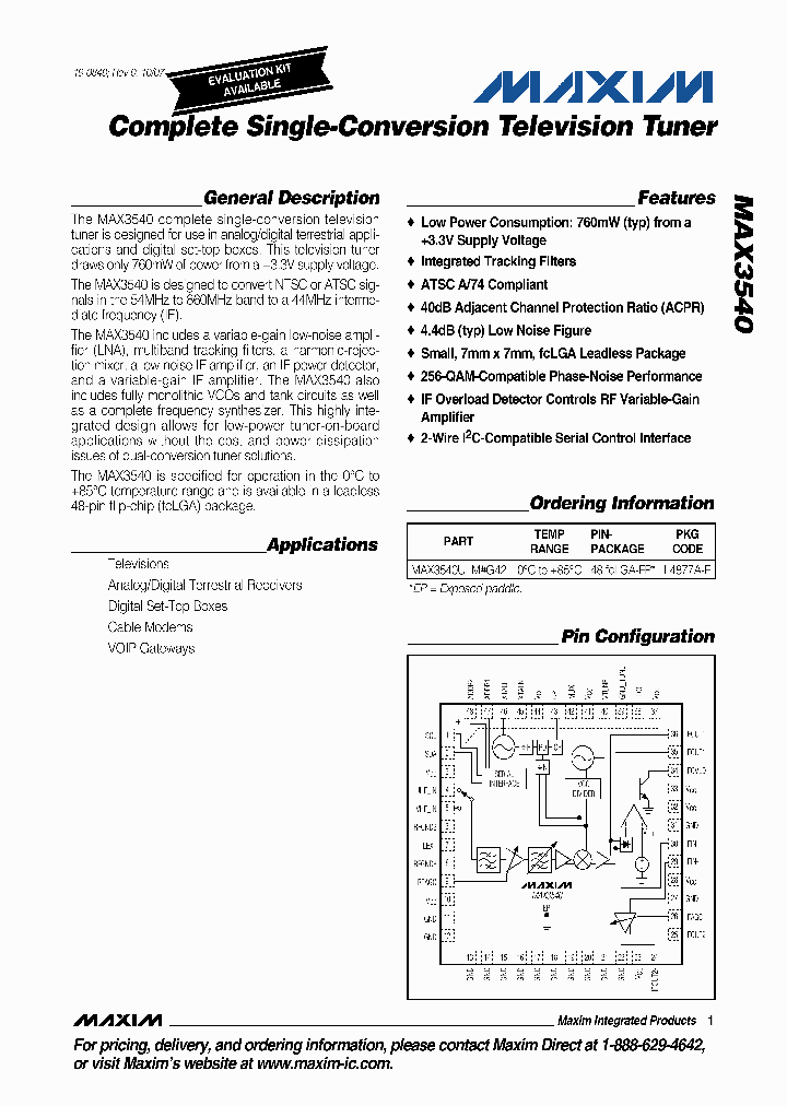MAX3540ULM_4121869.PDF Datasheet