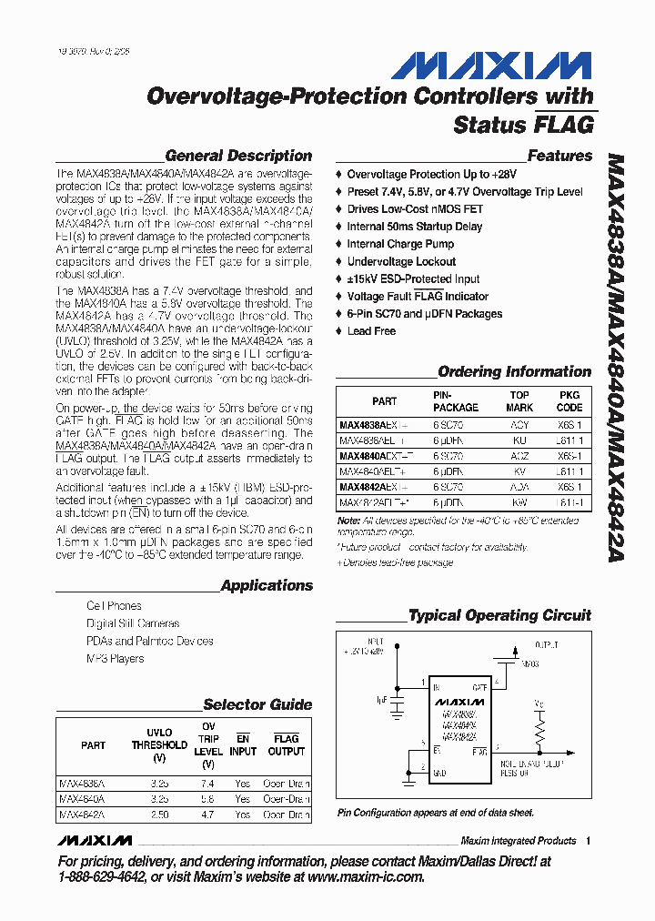MAX4840AEXT_4120187.PDF Datasheet