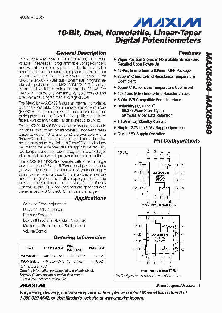 MAX5495ETE_4124470.PDF Datasheet