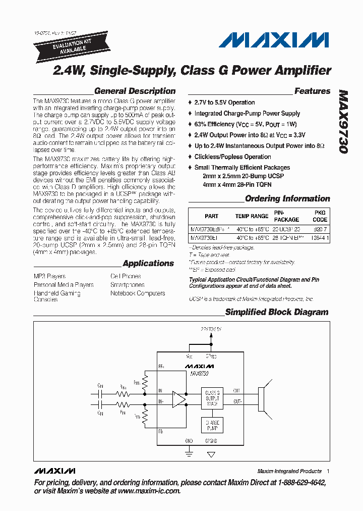 MAX9730EBPT_4114907.PDF Datasheet