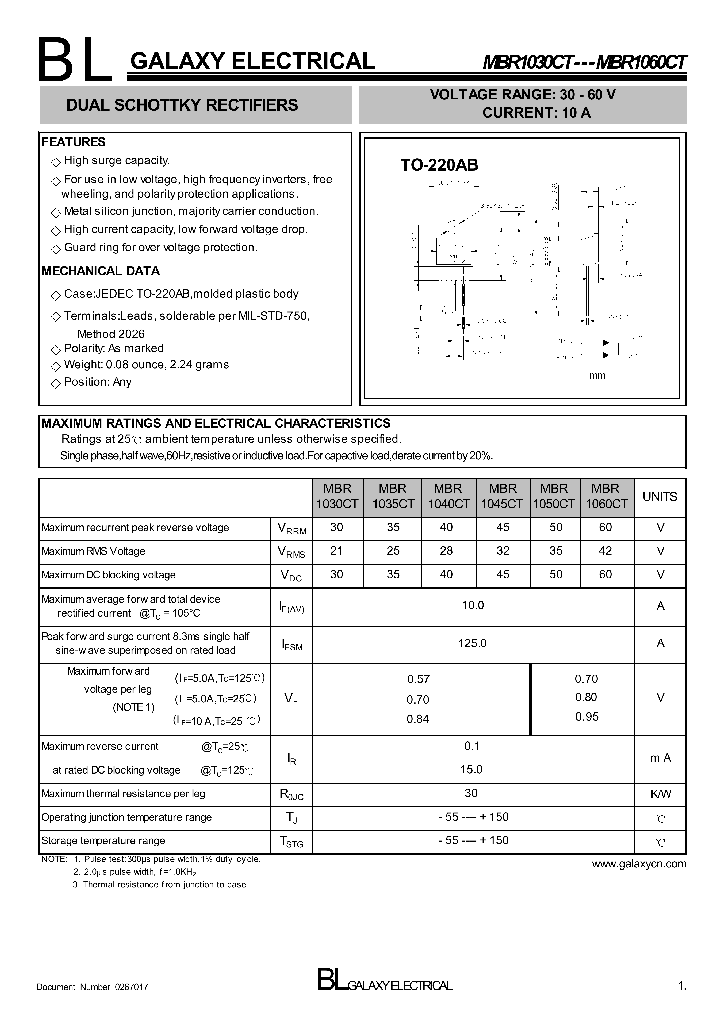 MBR1060CT_4146711.PDF Datasheet