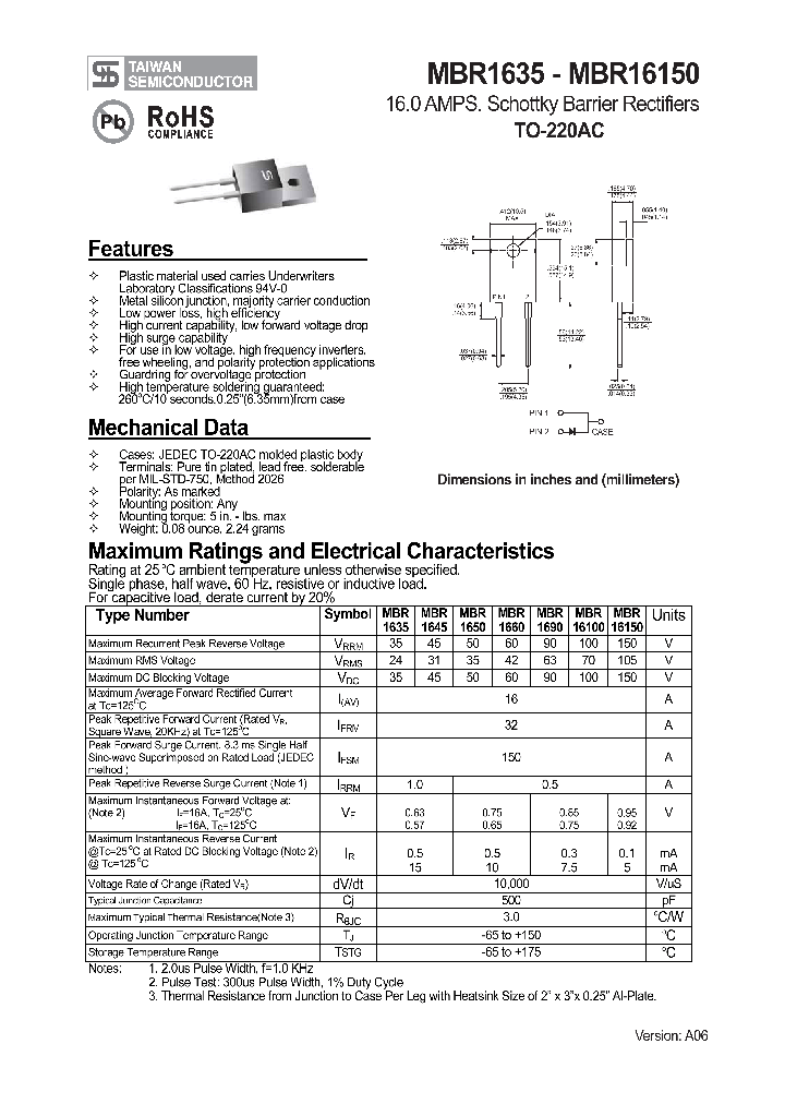 MBR16150_4103297.PDF Datasheet