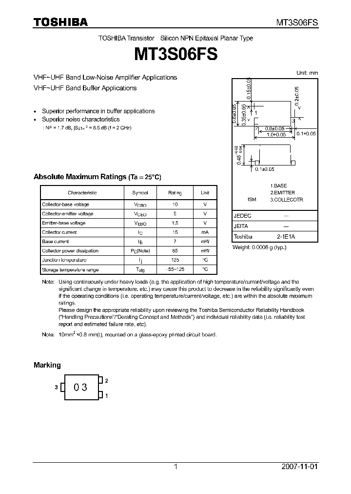 MT3S06FS_4125516.PDF Datasheet
