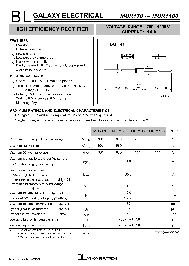 MUR170_4140474.PDF Datasheet