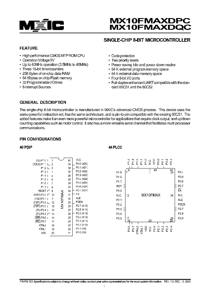 MX10FMAXDPC_4107184.PDF Datasheet