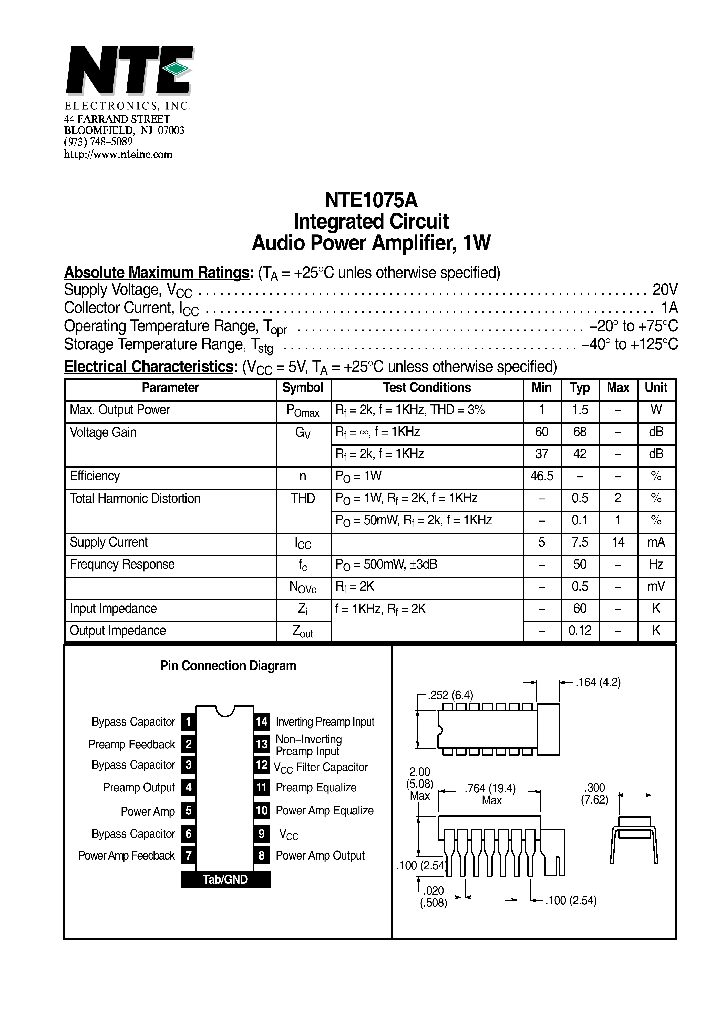 NTE1075A_4132344.PDF Datasheet
