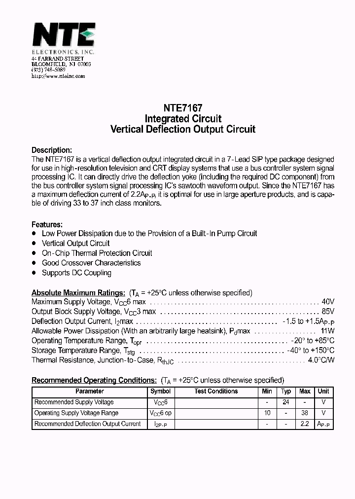 NTE7167_4126322.PDF Datasheet