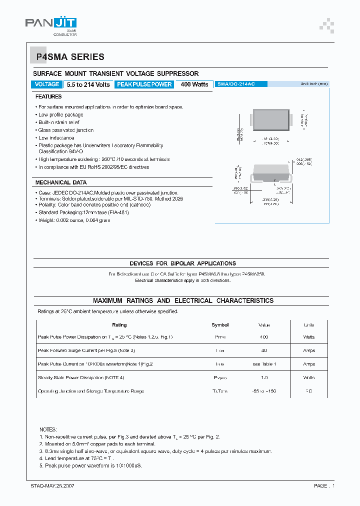 P4SMA200A_4154980.PDF Datasheet