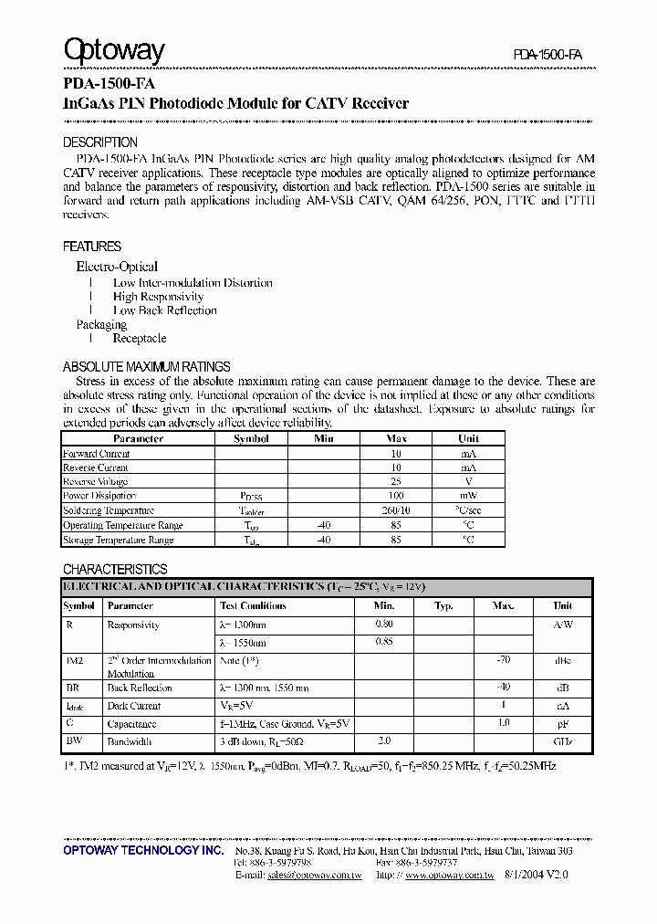 PDA-1500-SA_4118258.PDF Datasheet