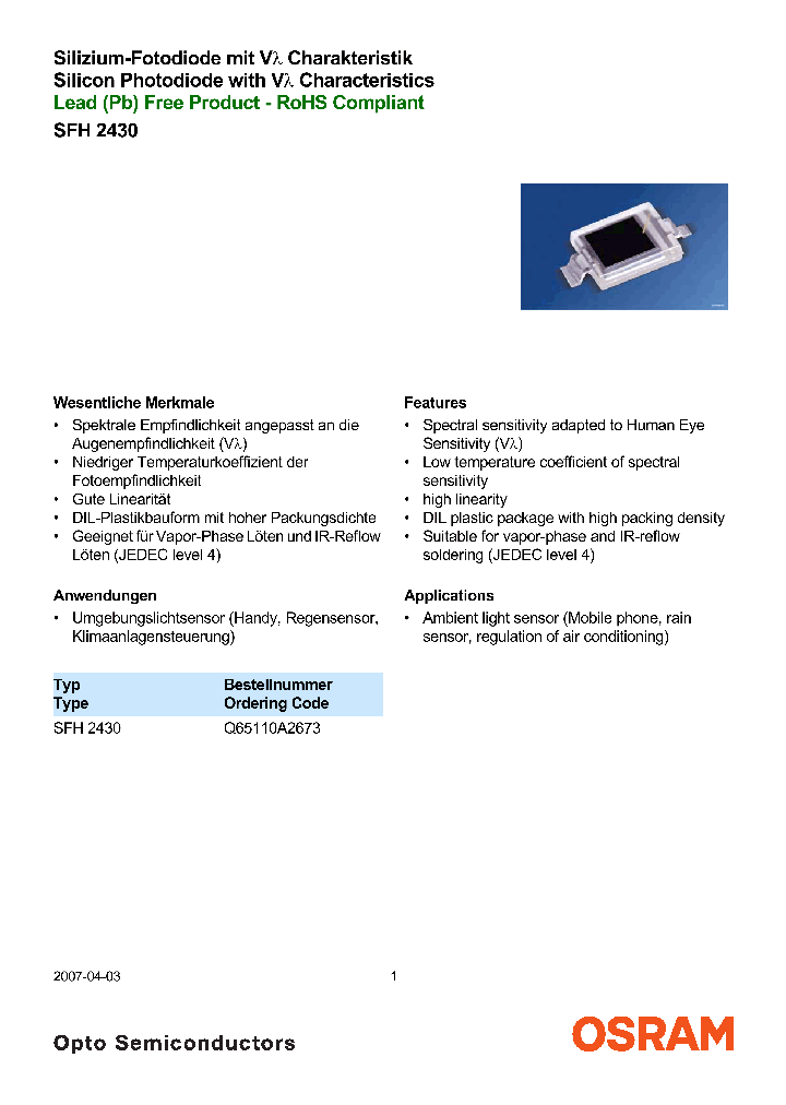SFH2430_4130403.PDF Datasheet