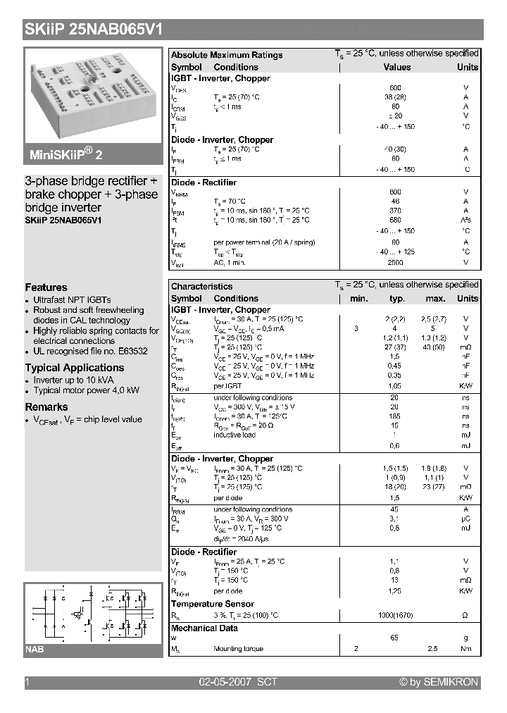 SKIIP25NAB065V1_4122846.PDF Datasheet
