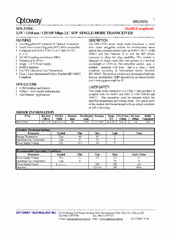 SPS-3151G_4128705.PDF Datasheet