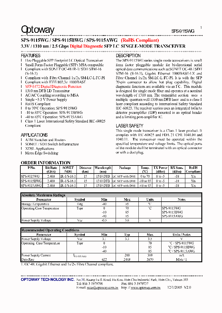 SPS-9115WG_4128574.PDF Datasheet