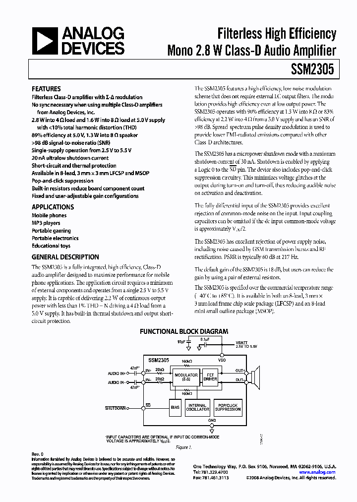 SSM2305-EVALZ_4160728.PDF Datasheet