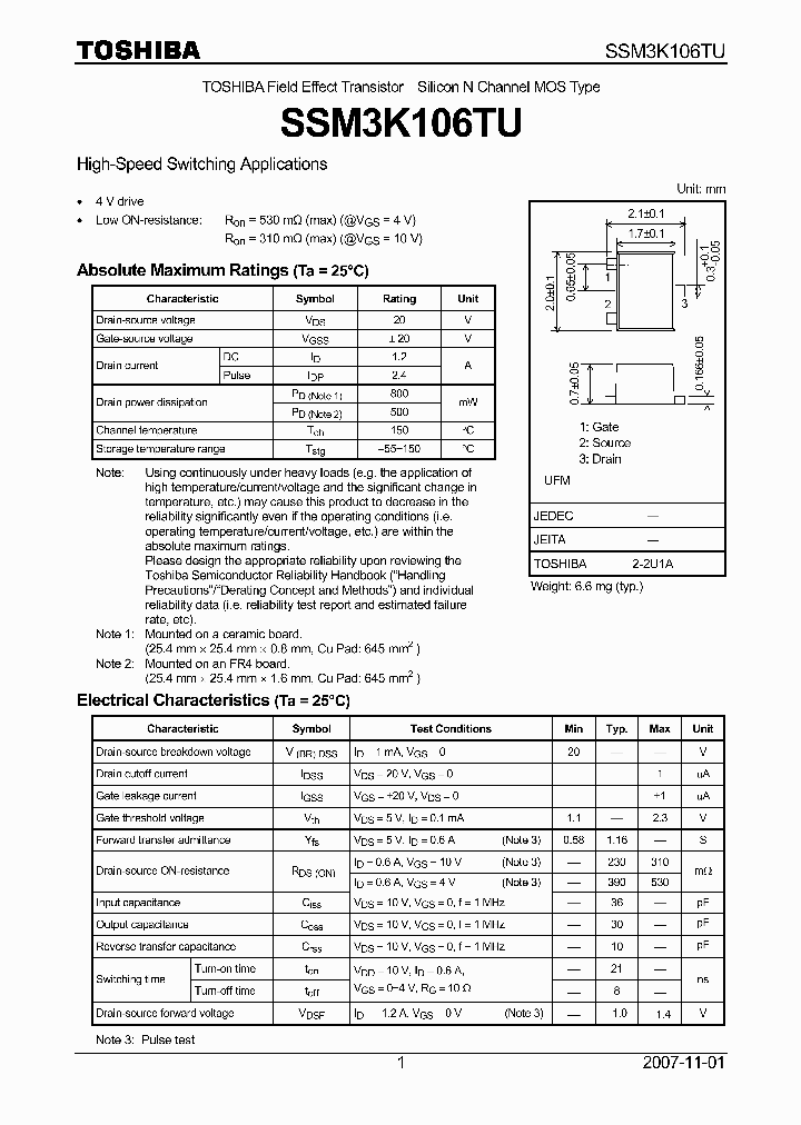 SSM3K106TU_4124553.PDF Datasheet