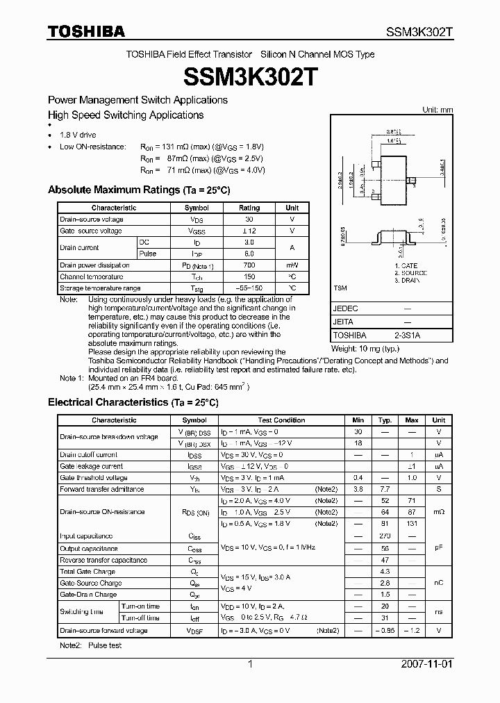SSM3K302T_4124530.PDF Datasheet