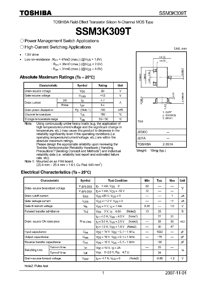 SSM3K309T_4134821.PDF Datasheet