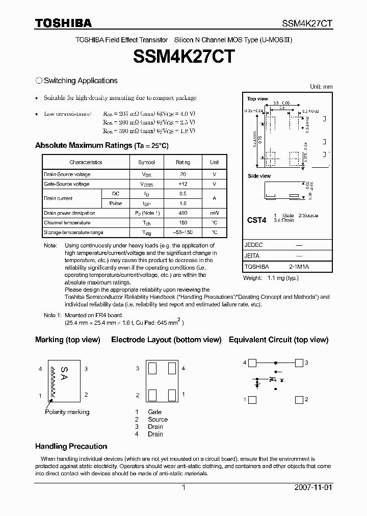 SSM4K27CT_4134819.PDF Datasheet