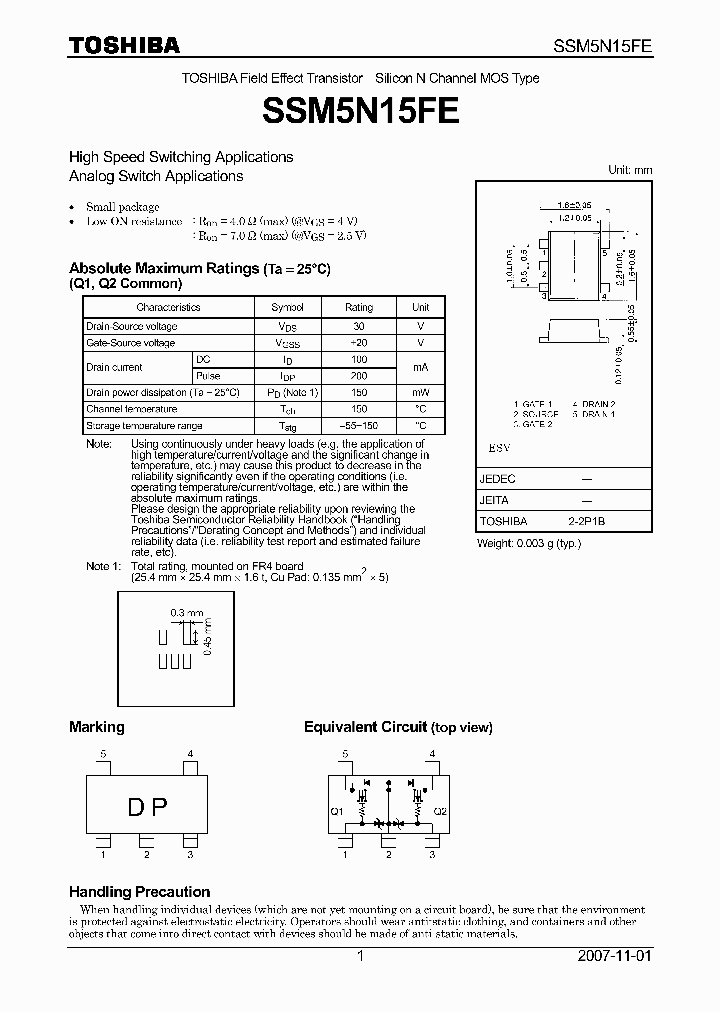 SSM5N15FE07_4134809.PDF Datasheet
