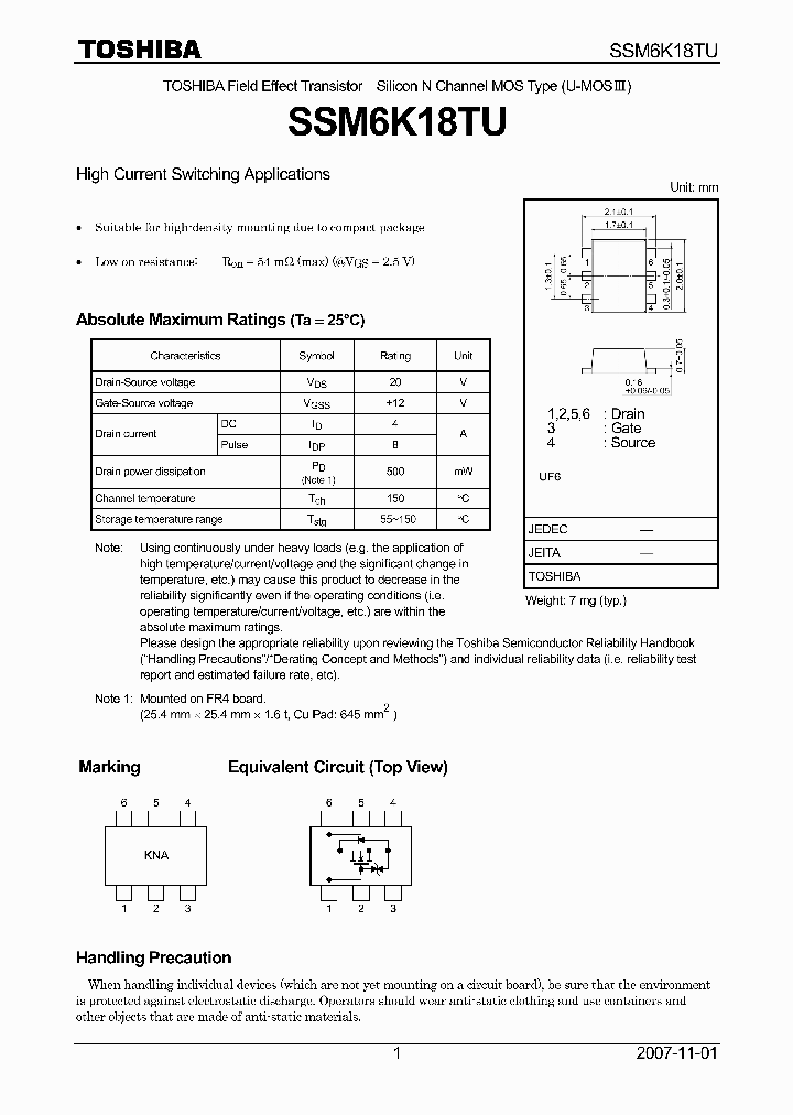 SSM6K18TU_4134790.PDF Datasheet