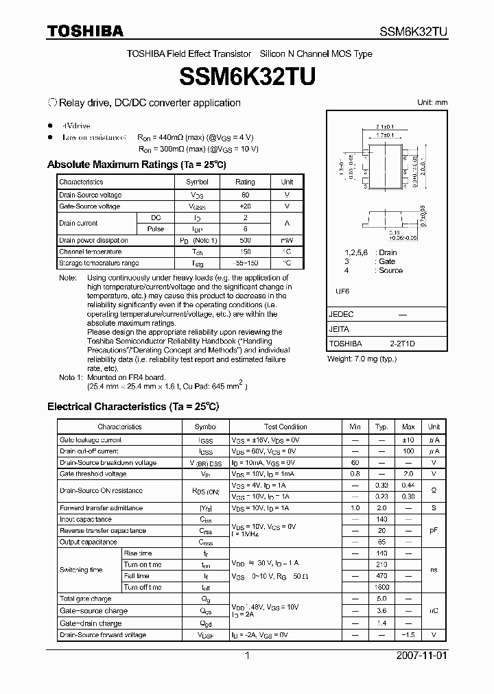 SSM6K32TU_4134781.PDF Datasheet