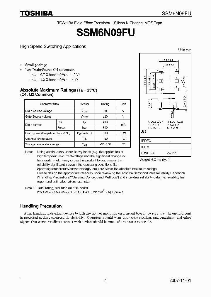 SSM6N09FU07_4134768.PDF Datasheet