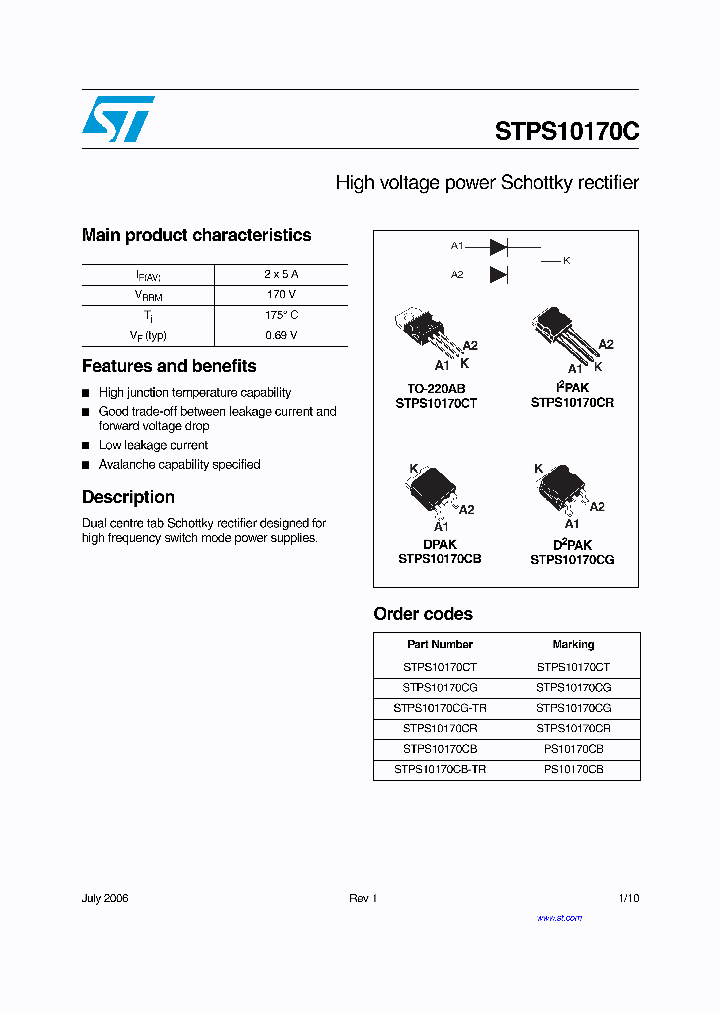 STPS10170C_4146383.PDF Datasheet
