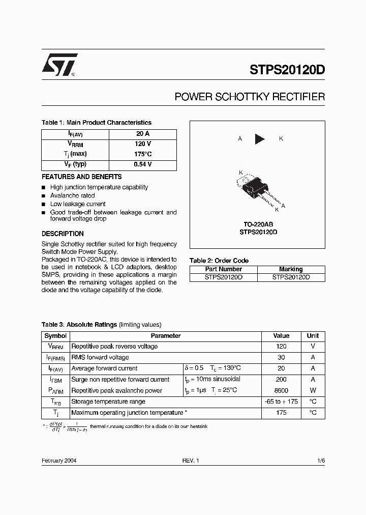 STPS20120D_4115939.PDF Datasheet
