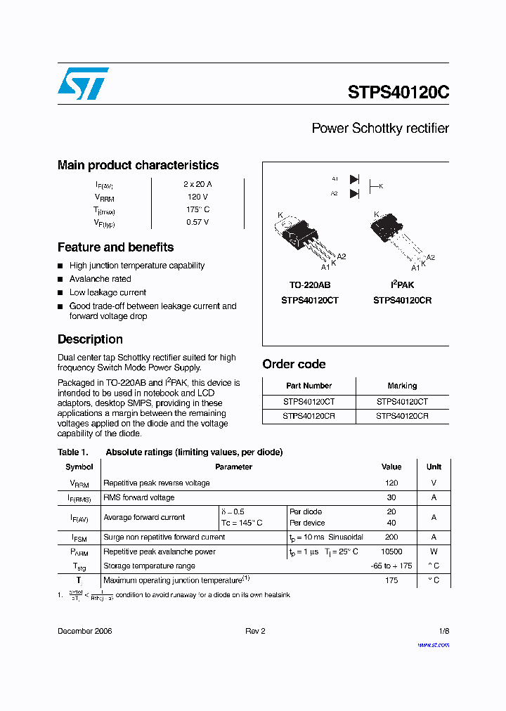 STPS40120C_4122693.PDF Datasheet