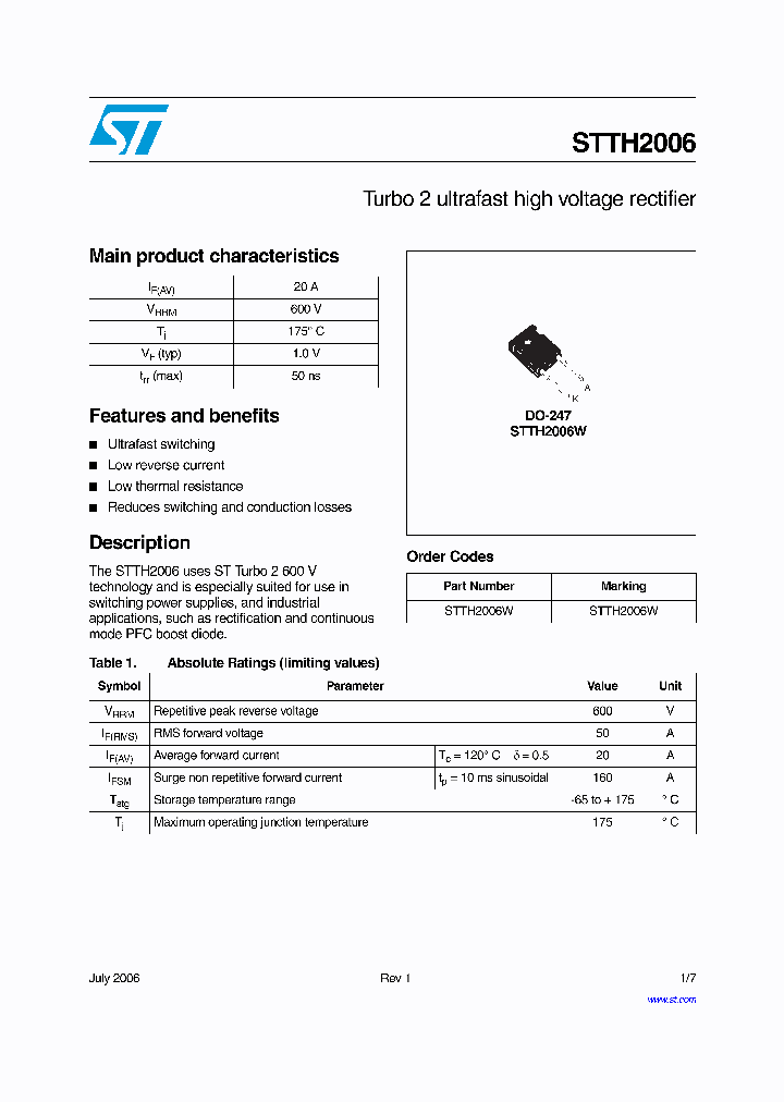 STTH2006_4136933.PDF Datasheet