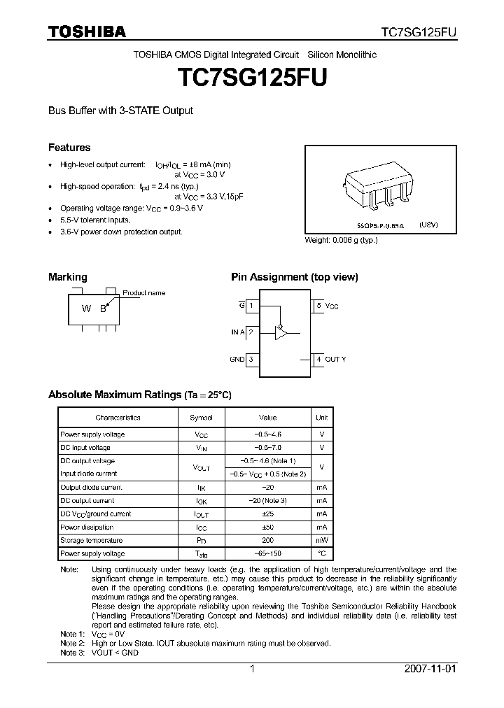 TC7SG125FU_4125202.PDF Datasheet