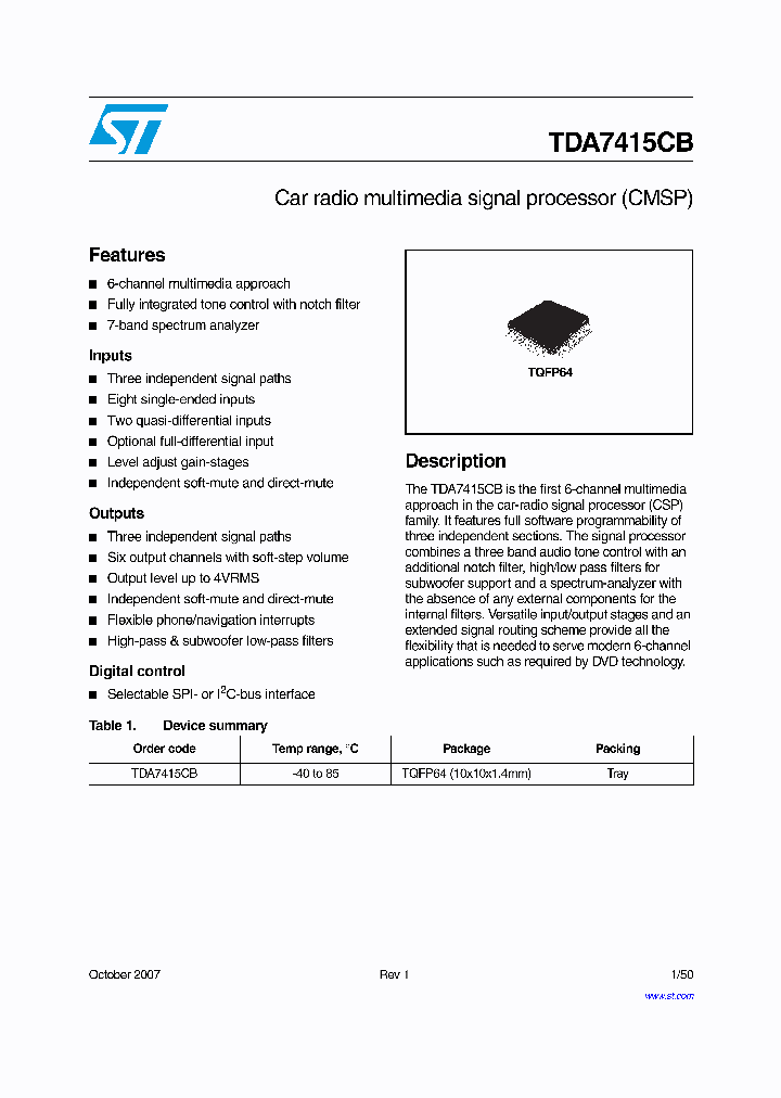 TDA7415CB_4114210.PDF Datasheet