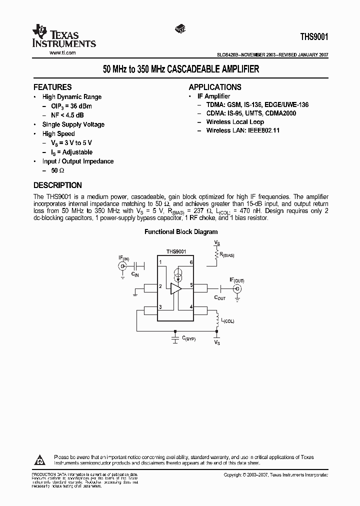 THS9001DBVR_4149900.PDF Datasheet