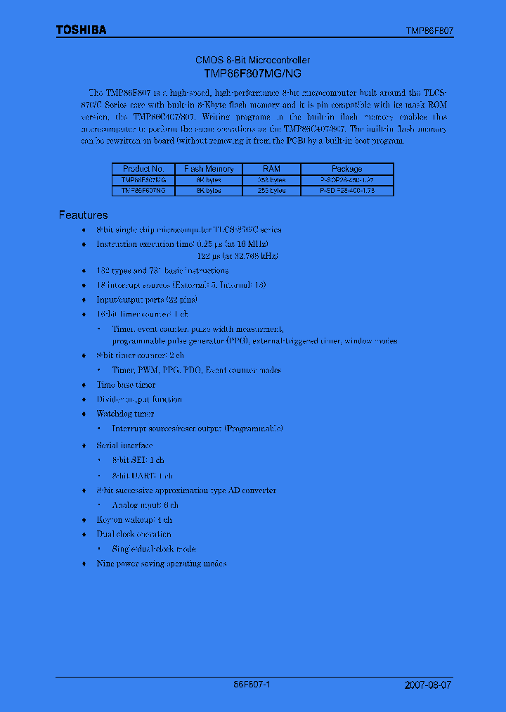 TMP86F807NG_4125660.PDF Datasheet