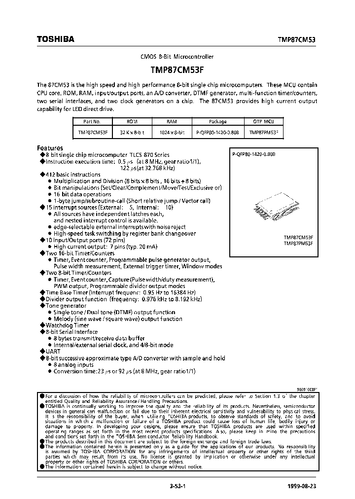 TMP87CM53F_4125760.PDF Datasheet