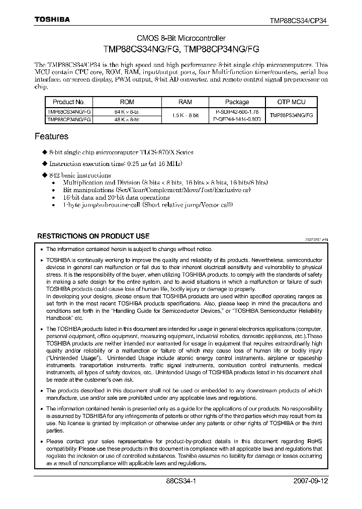 TMP88CP34FG_4107368.PDF Datasheet