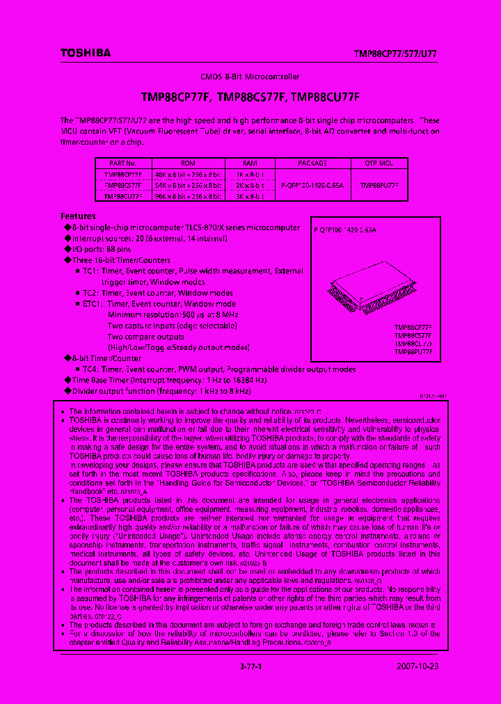 TMP88CP77F07_4115258.PDF Datasheet