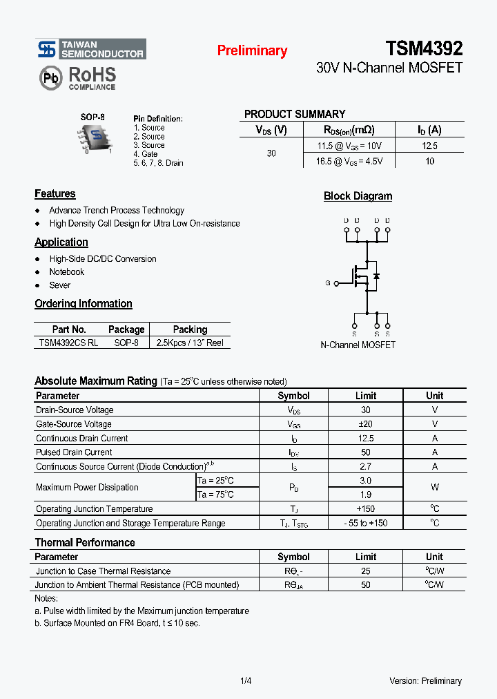 TSM4392CSRL_4131875.PDF Datasheet