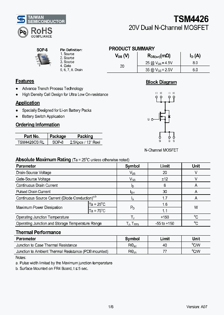 TSM4426CSRL_4131870.PDF Datasheet