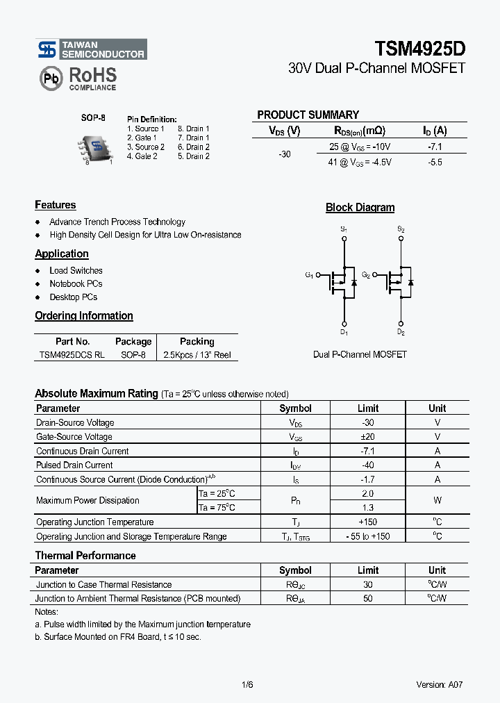 TSM4925DCSRL_4131864.PDF Datasheet
