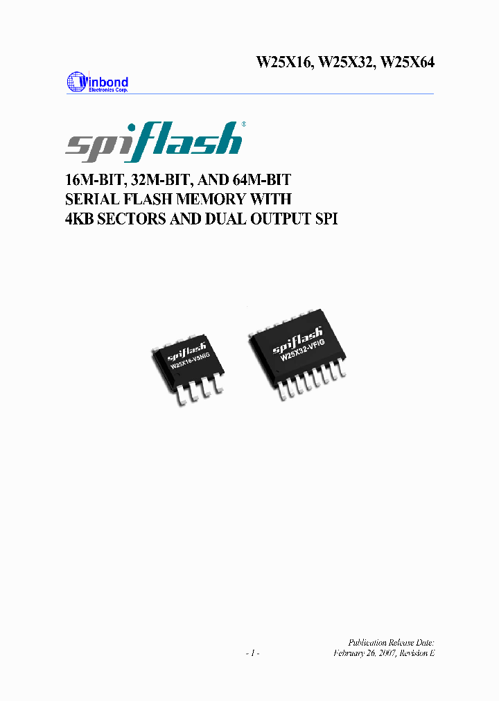 W25X16VSSIG_4156555.PDF Datasheet