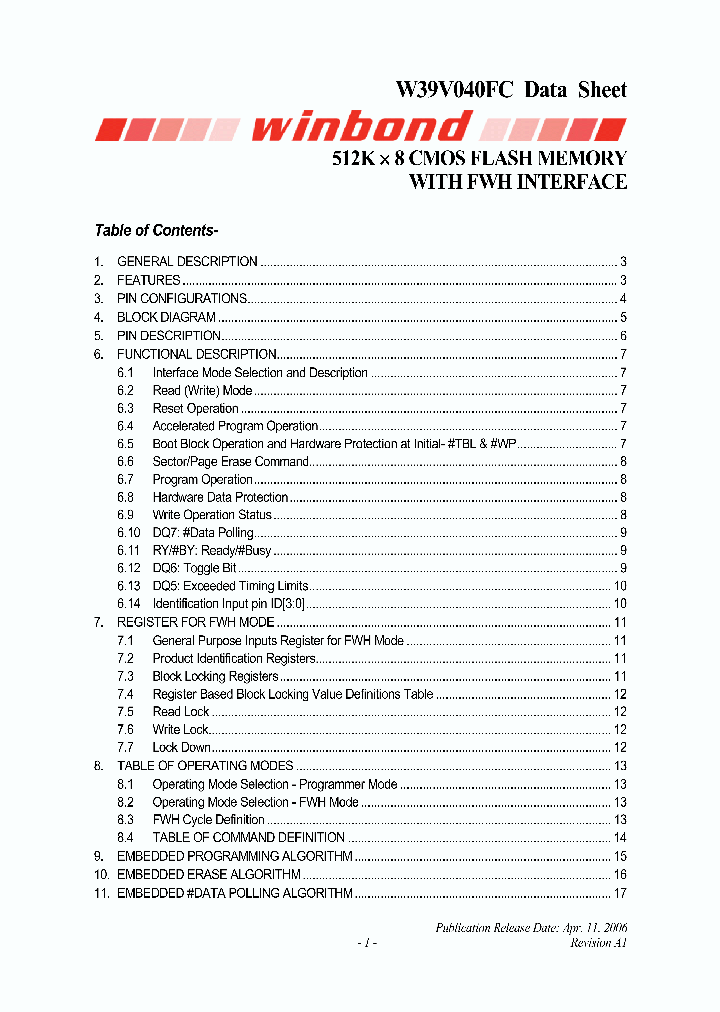 W39V040FC_4135933.PDF Datasheet