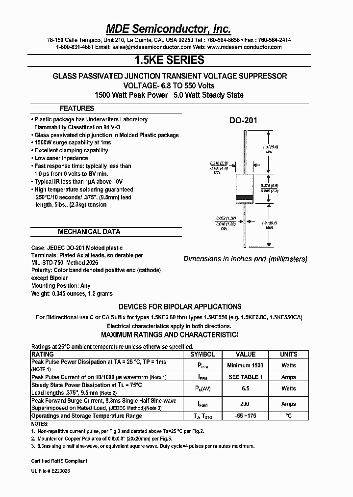 15KE36CA_4342758.PDF Datasheet