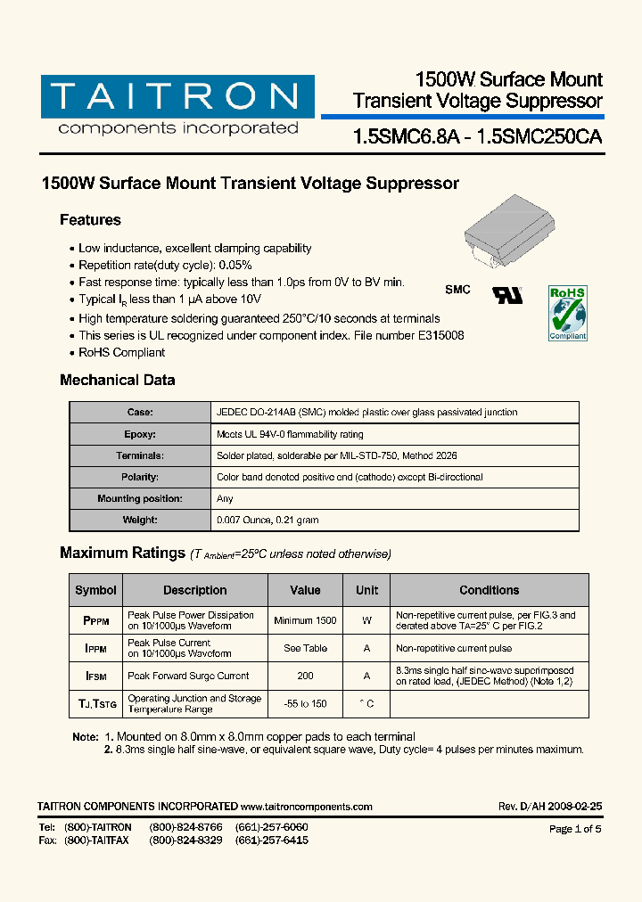15SMC51CA_4172767.PDF Datasheet
