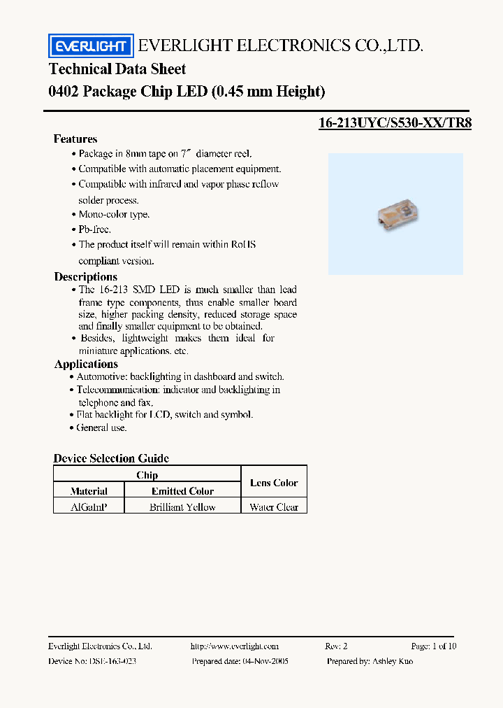 16-213UYC_4780772.PDF Datasheet