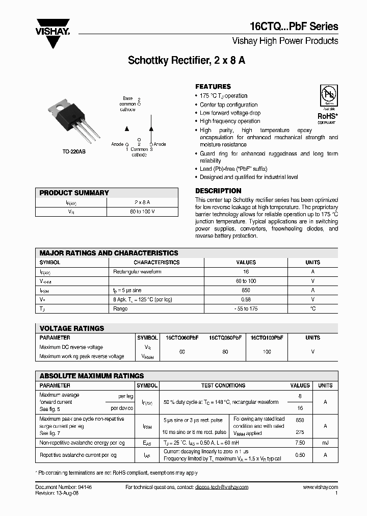 16CTQPBF_4529899.PDF Datasheet